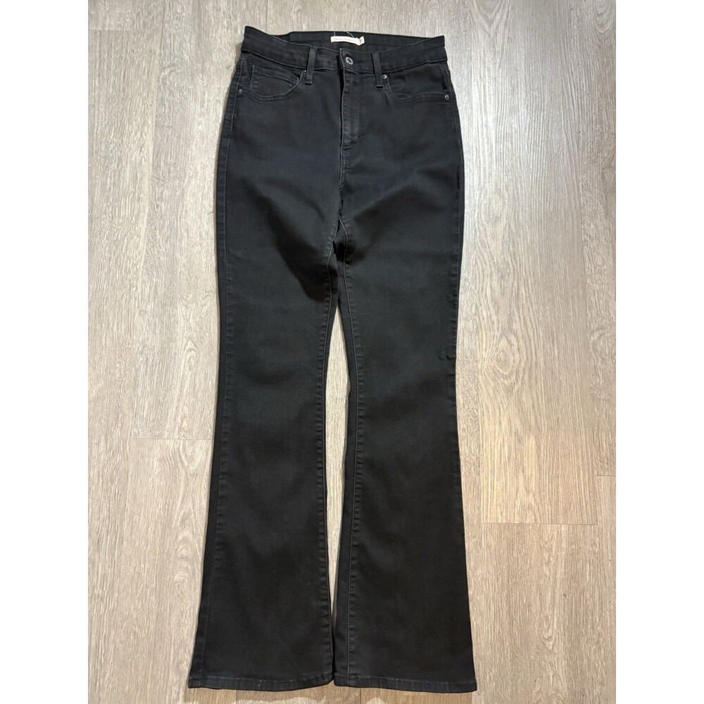 Levis 725 High Rise Bootcut Jeans Womens 30x32 Soft Black Stretch Denim